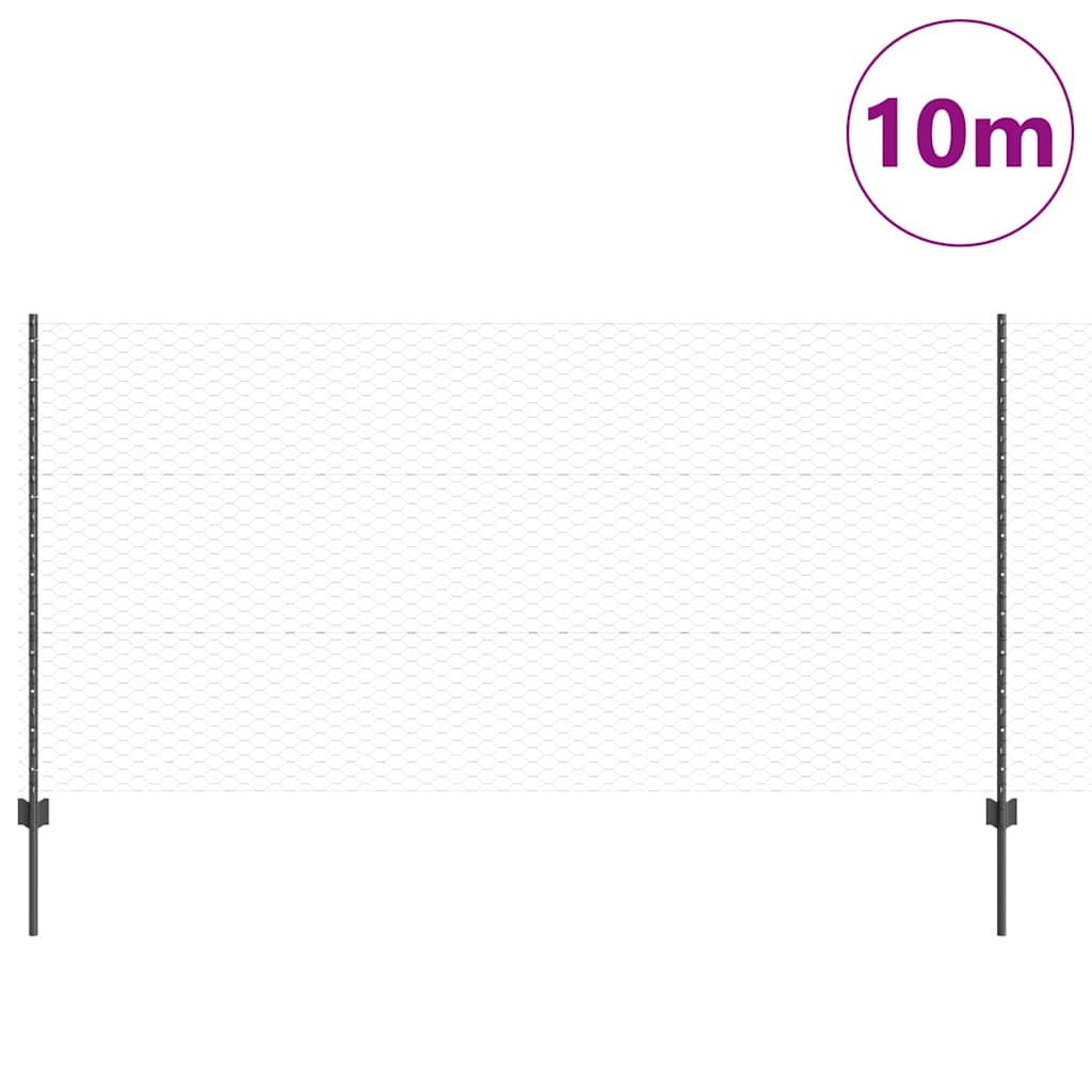 Heksagonalna ograda s stubom 10 x 1,2 m Čelik premazan PVC-om