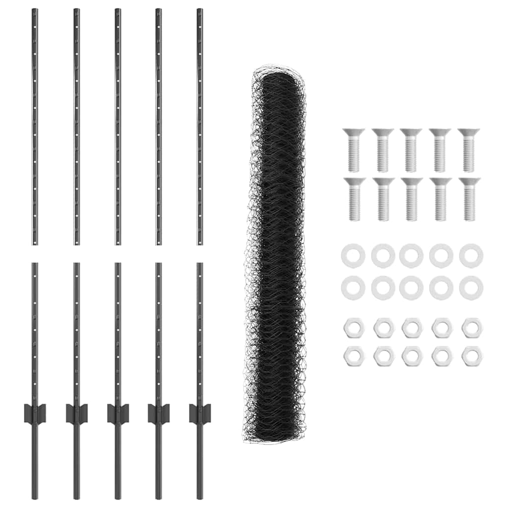 Heksagonalna ograda s stubom 10 x 1,2 m Čelik premazan PVC-om