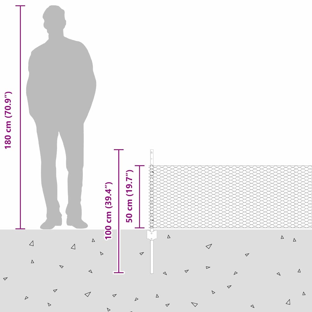 Zavarena žičana ograda 25 x 0,5 m (Š x V) Čelik premazan PVC-om