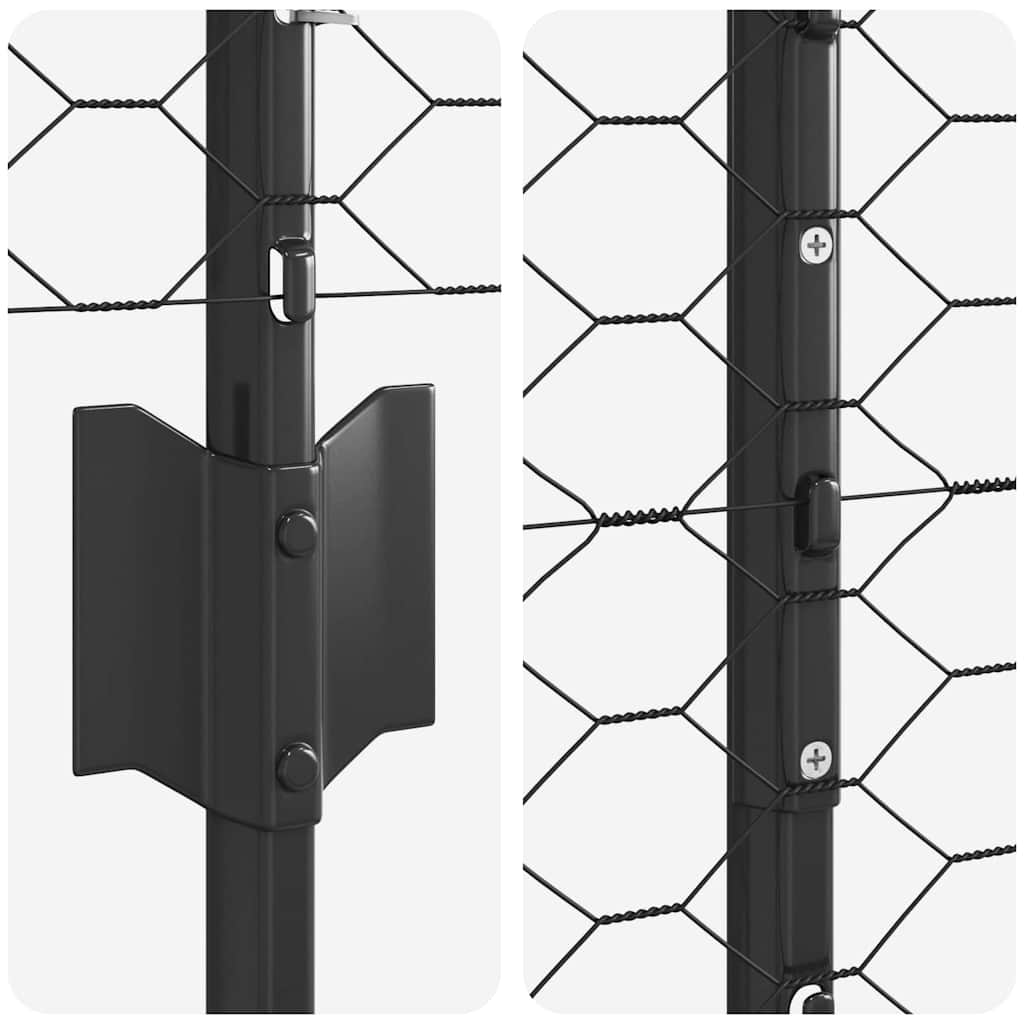 Heksagonalna ograda s stubom 25 x 1,4 m Čelik premazan PVC-om