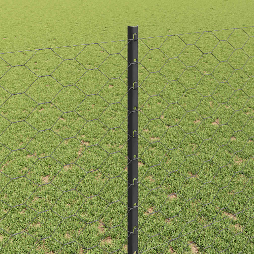 Heksagonalna ograda s stubom 25 x 1,4 m Čelik premazan PVC-om