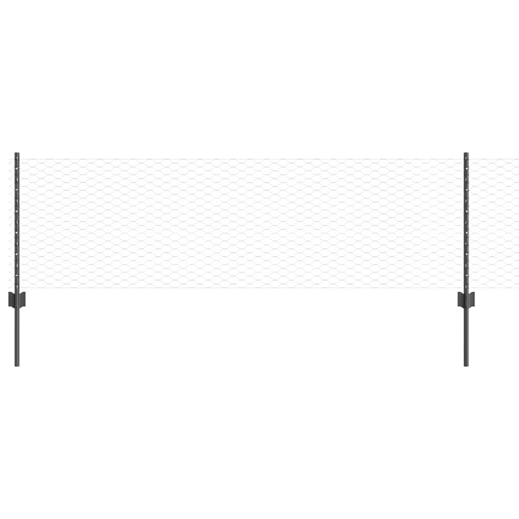 Heksagonalna ograda s stubom 50 x 0,6 m Čelik premazan PVC-om