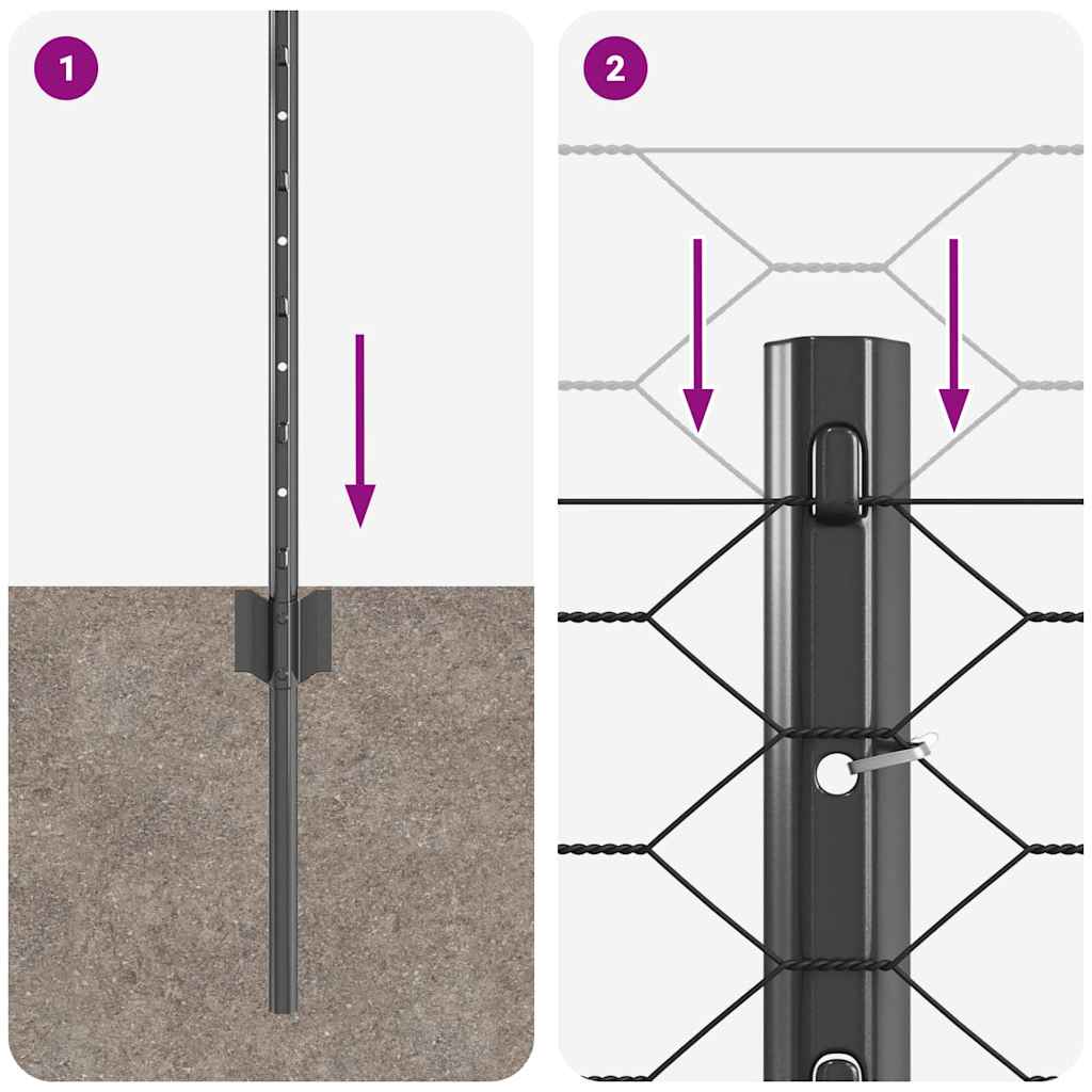 Heksagonalna ograda s stubom 50 x 0,6 m Čelik premazan PVC-om