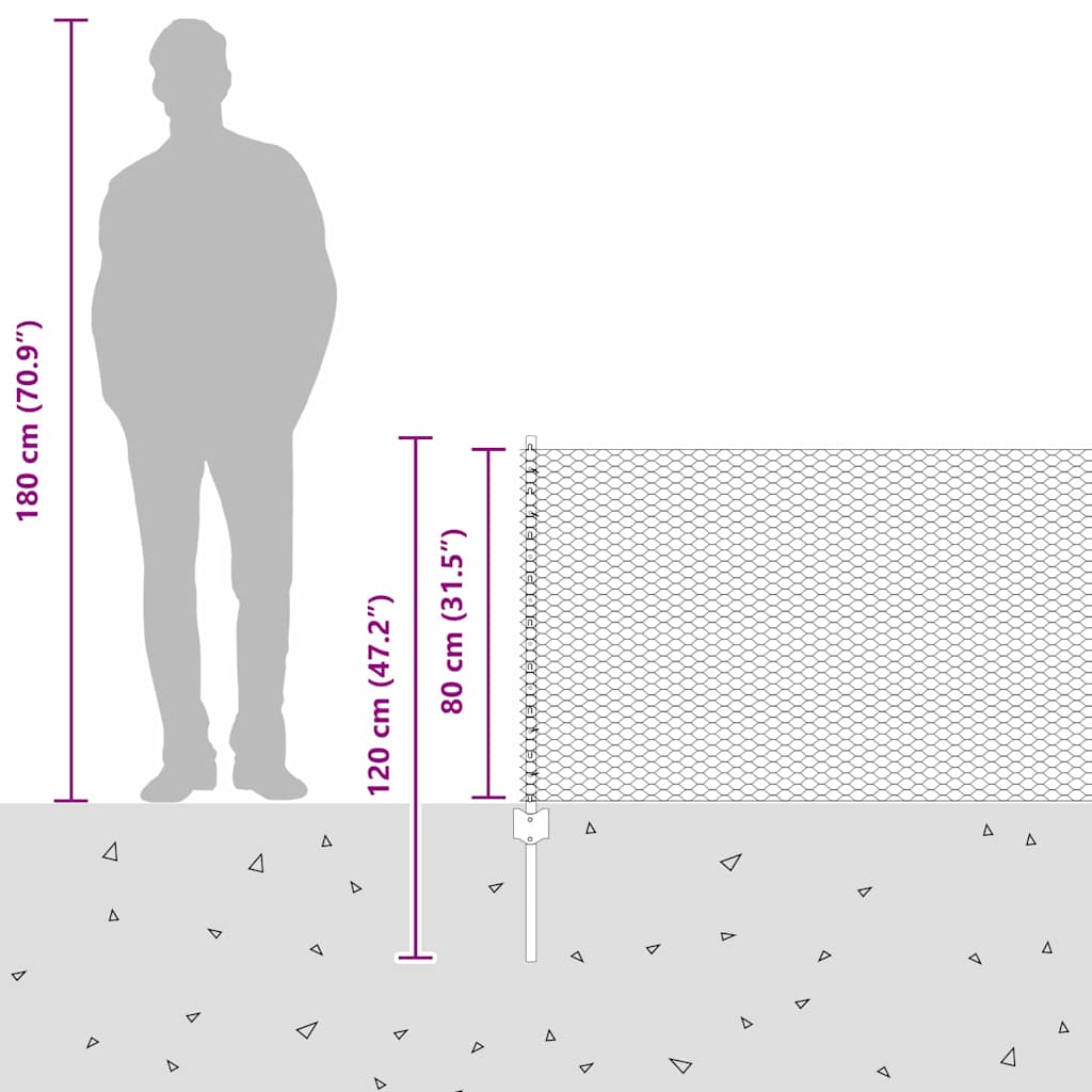 Zavarena žičana ograda 50 x 0,8 m (Š x V) Čelik premazan PVC-om