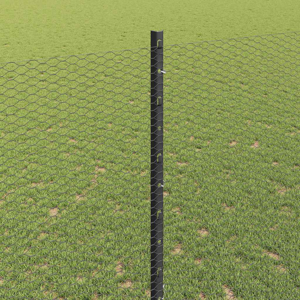 Heksagonalna ograda s stubom 50 x 1,4 m Čelik premazan PVC-om