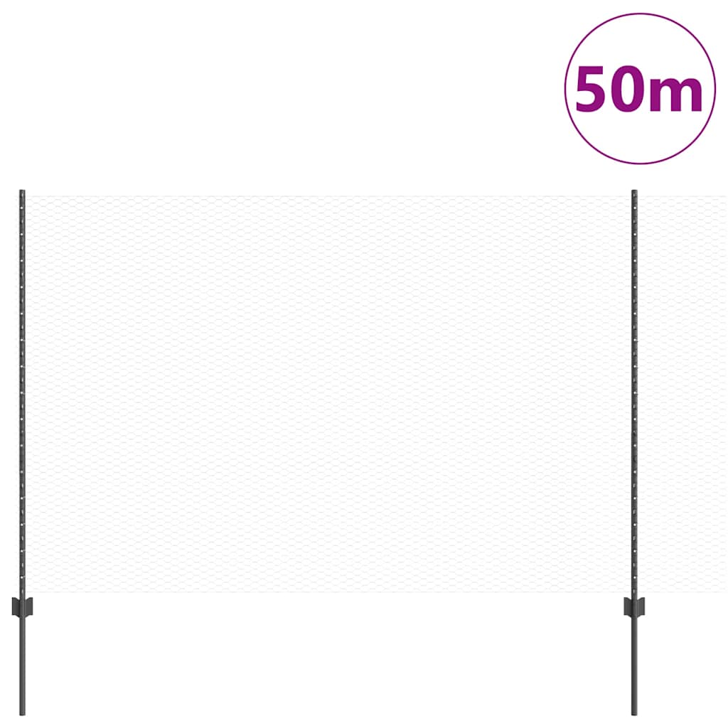 Zavarena žičana ograda 50 x 1,5 m (Š x V) Čelik premazan PVC-om