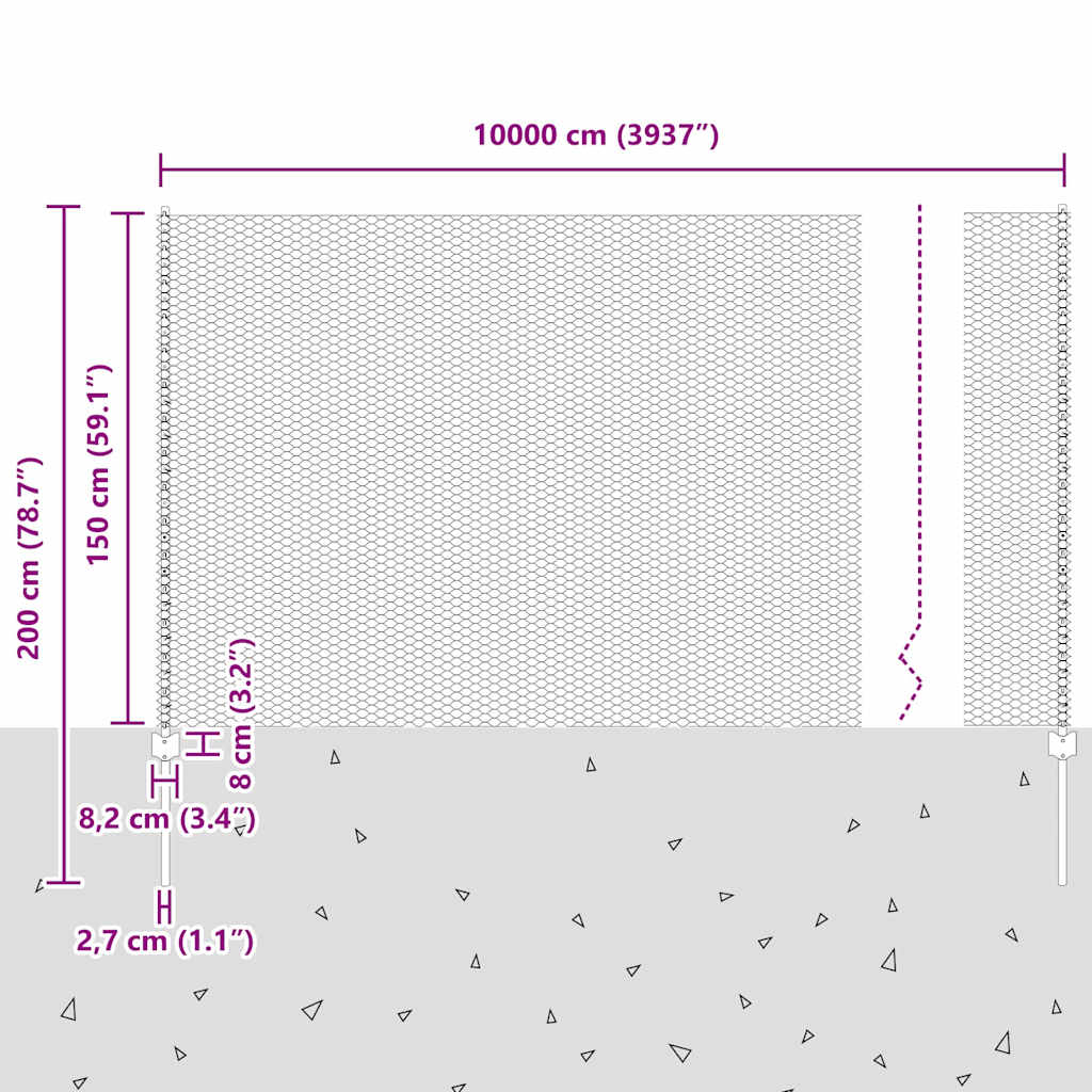 Zavarena žičana ograda 100 x 1,5 m (Š x V)