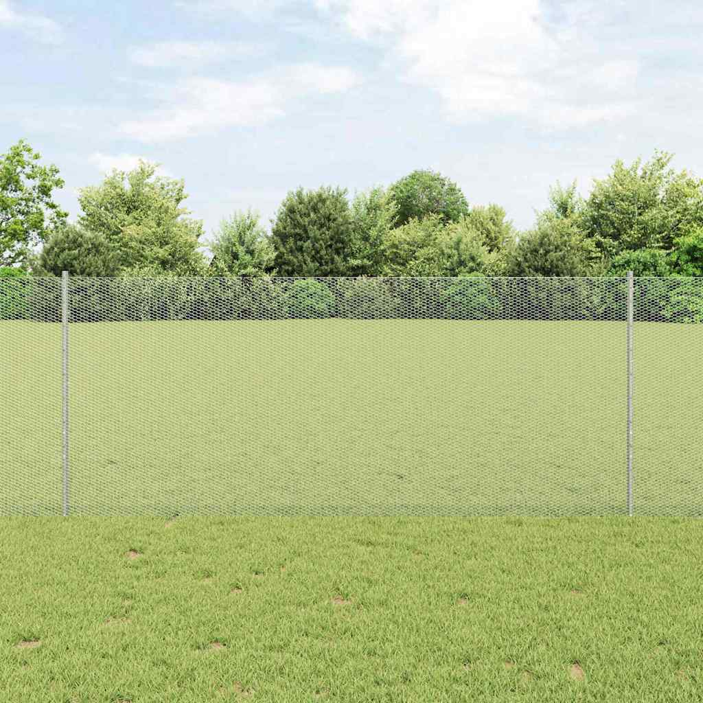 Heksagonalna ograda s stubom 10 x 1 m Pocinčani čelik Srebrna