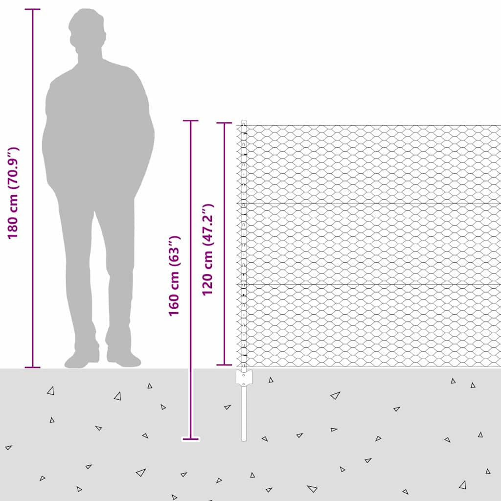 Zavarena žičana ograda 25 x 1,2 m (Š x V) Vruće pocinčani čelik