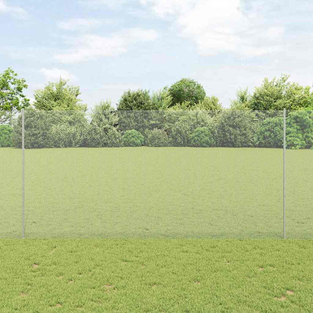 Heksagonalna ograda s stubom 25 x 1,6 m Pocinčani čelik Srebrna