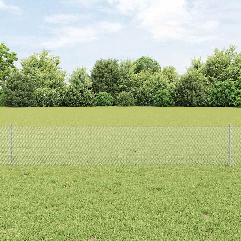 Heksagonalna ograda s stubom 50 x 0,4 m Pocinčani čelik Srebrna