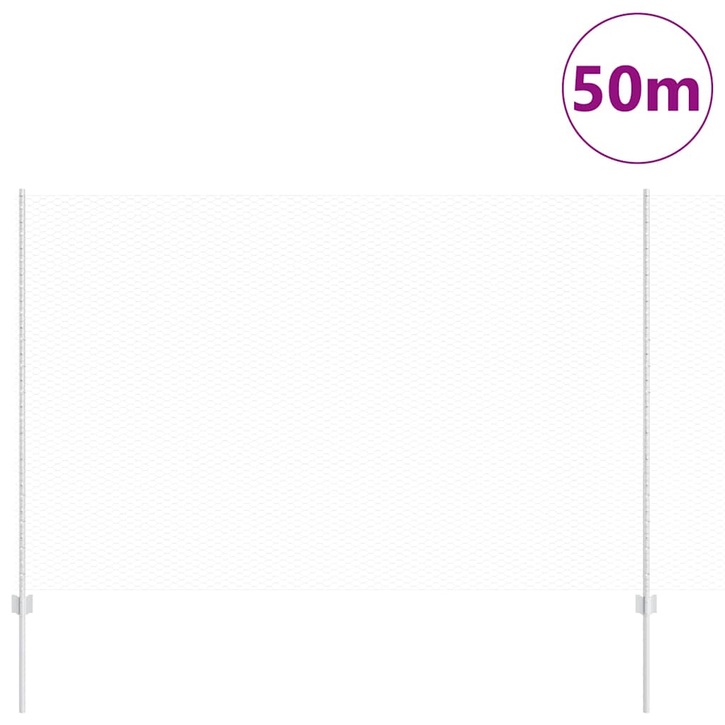Heksagonalna ograda s stubom 50 x 1,6 m Pocinčani čelik Srebrna