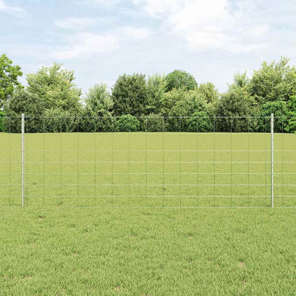 Vanjska divlja ograda s stupovima 25 x 0,8 m Pocinčani čelik