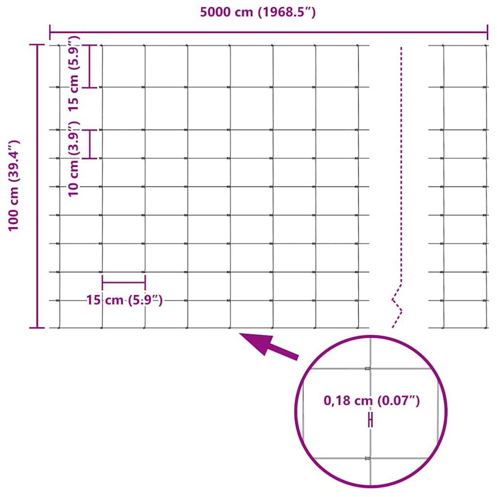 Divlja Ograde s Stupovima 50 x 1 m (Š x V)