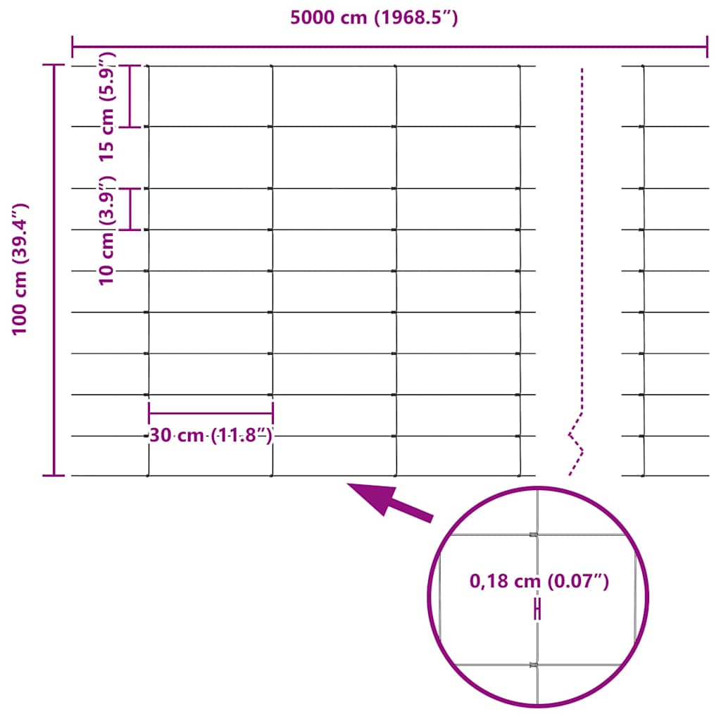 Divlja Ograde s Stupovima 50 x 1 m (Š x V)