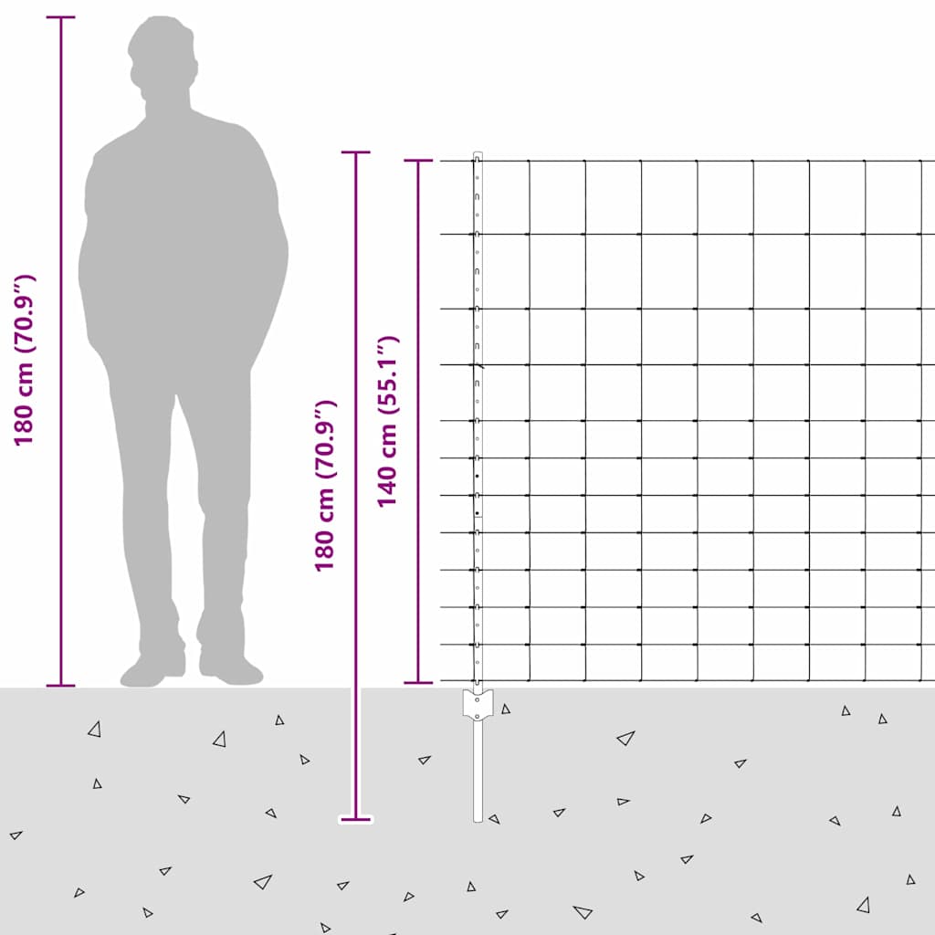 Vanjska divlja ograda s stupovima 50 x 1,4 m Pocinčani čelik