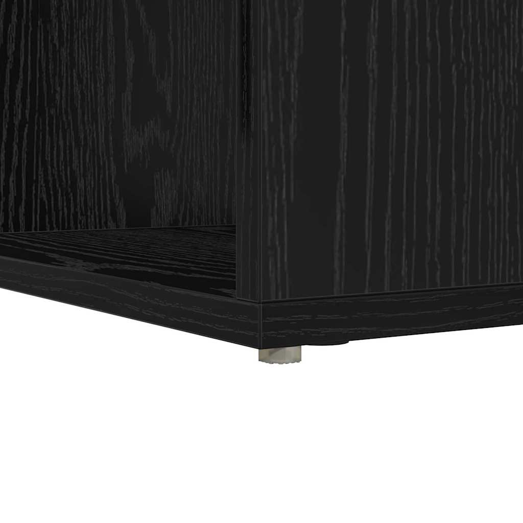 Kutni stol s policom Crni hrast 101,5 x 149,5 x 149,5 cm