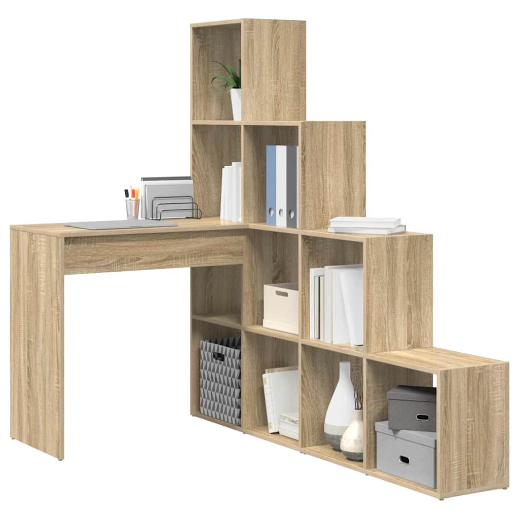 Kutni stol s policom Sonoma hrast 101,5 x 149,5 x 149,5 cm