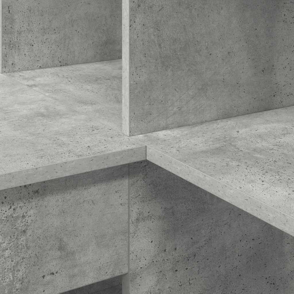 Kutni stol s policom Betonski sivi 101,5 x 149,5 x 149,5 cm