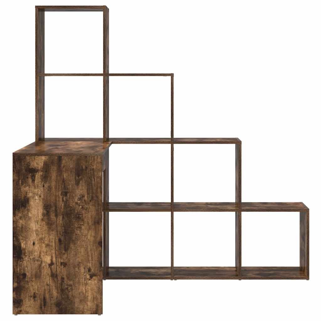 Kutni stol s policom Dimljeni hrast 101,5 x 149,5 x 149,5 cm