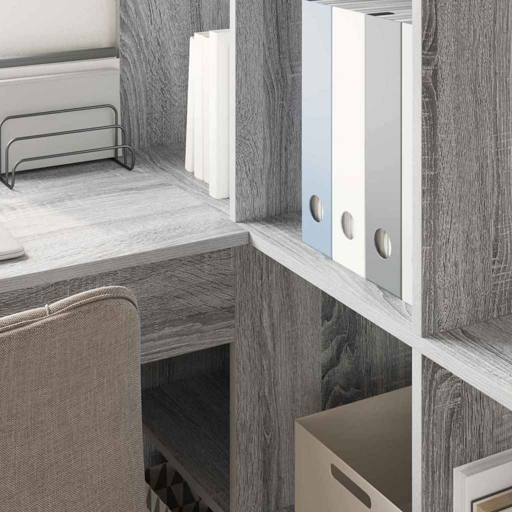 Kutni stol s policom Siva Sonoma 101,5 x 149,5 x 149,5 cm