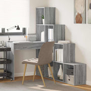 Kutni stol s policom Siva Sonoma 101,5 x 149,5 x 149,5 cm