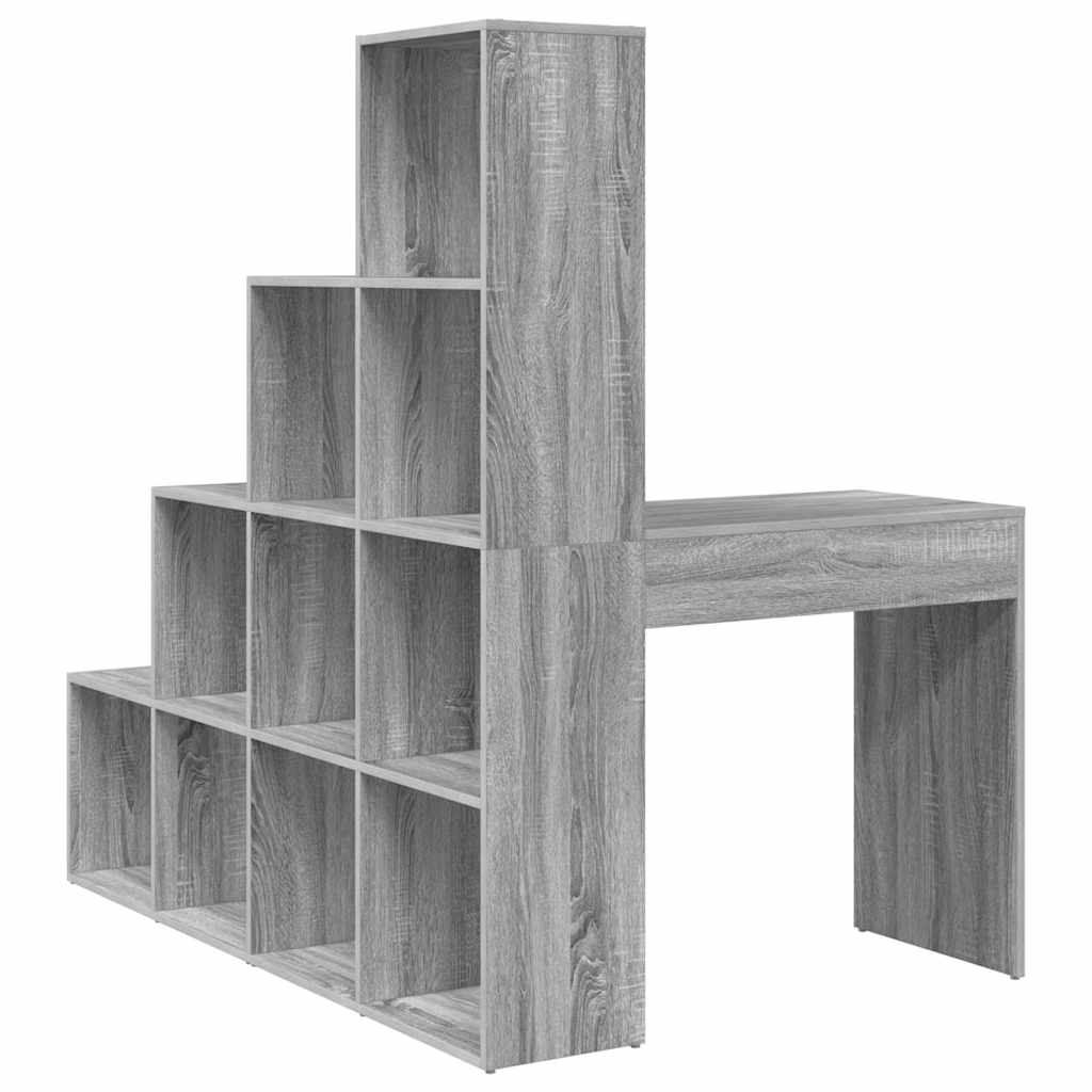 Kutni stol s policom Siva Sonoma 101,5 x 149,5 x 149,5 cm