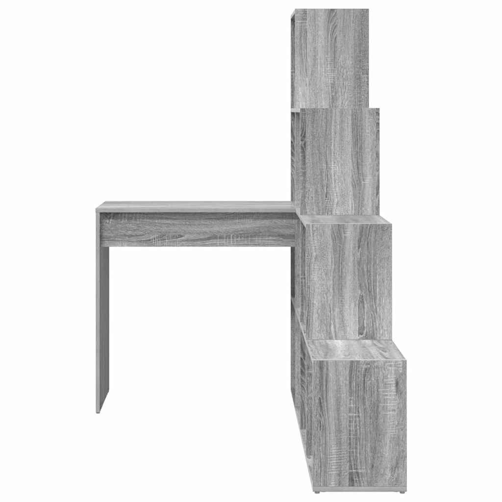 Kutni stol s policom Siva Sonoma 101,5 x 149,5 x 149,5 cm