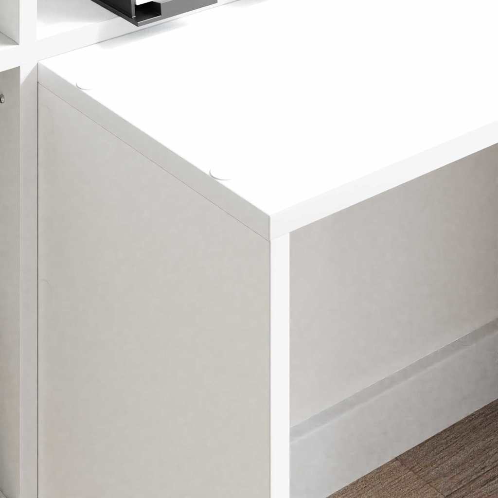 Stol s policom Bijelo 138,5 x 55 x 143 cm Konstruirano drvo