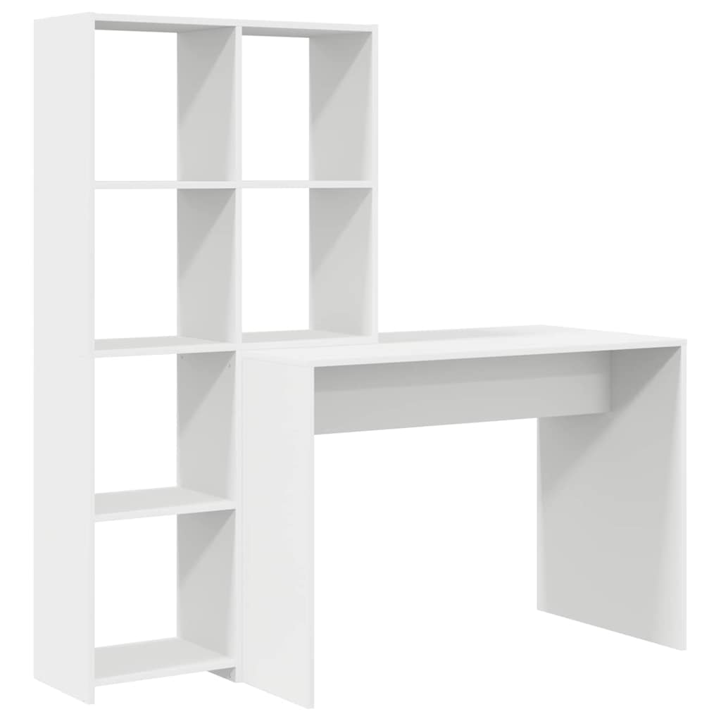 Stol s policom Bijelo 138,5 x 55 x 143 cm Konstruirano drvo