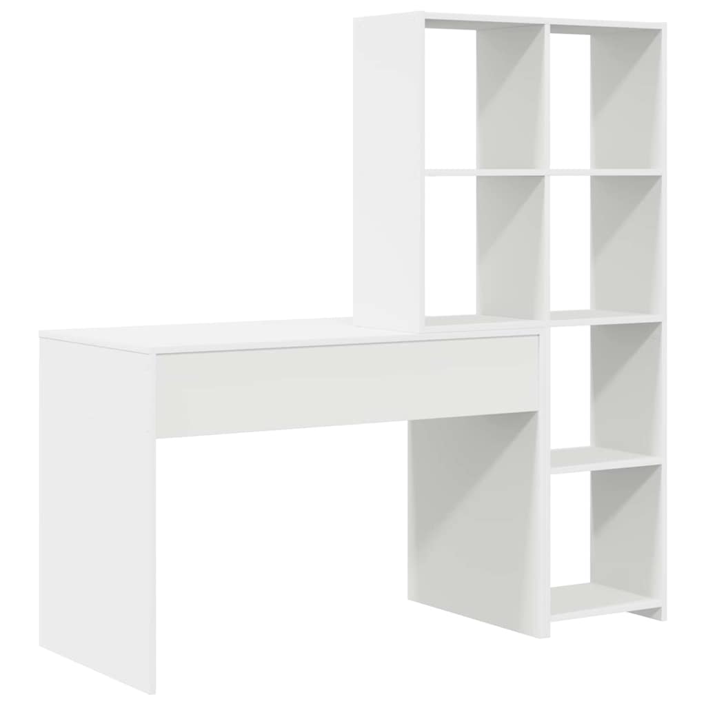Stol s policom Bijelo 138,5 x 55 x 143 cm Konstruirano drvo