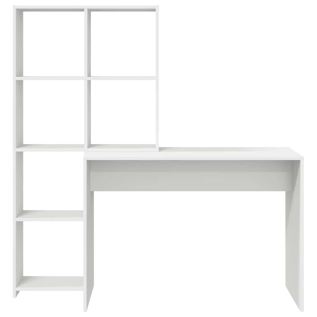 Stol s policom Bijelo 138,5 x 55 x 143 cm Konstruirano drvo