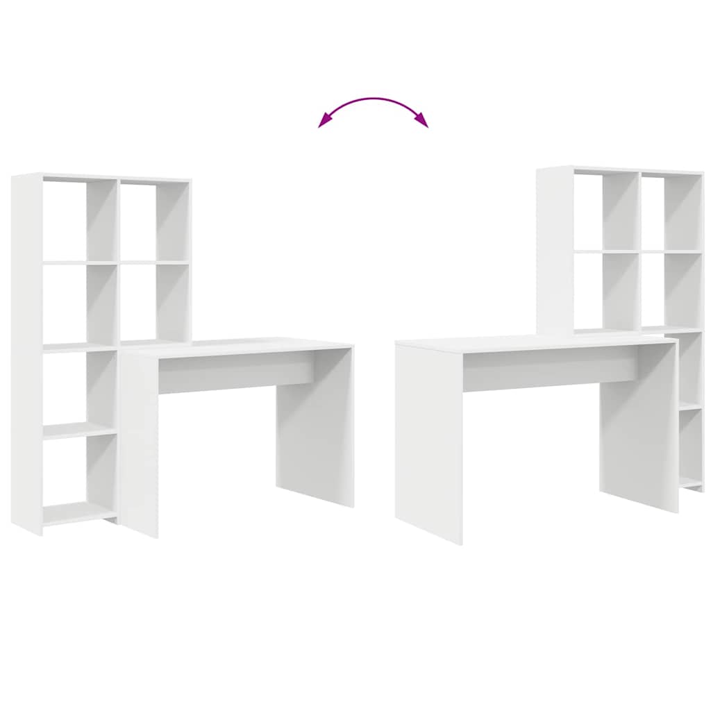 Stol s policom Bijelo 138,5 x 55 x 143 cm Konstruirano drvo