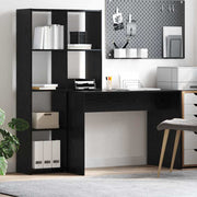 Stol s policom Crni hrast 138,5 x 55 x 143 cm Konstruirano drvo