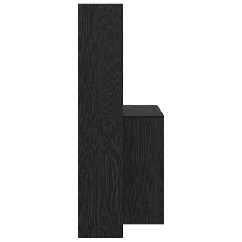 Stol s policom Crni hrast 138,5 x 55 x 143 cm Konstruirano drvo