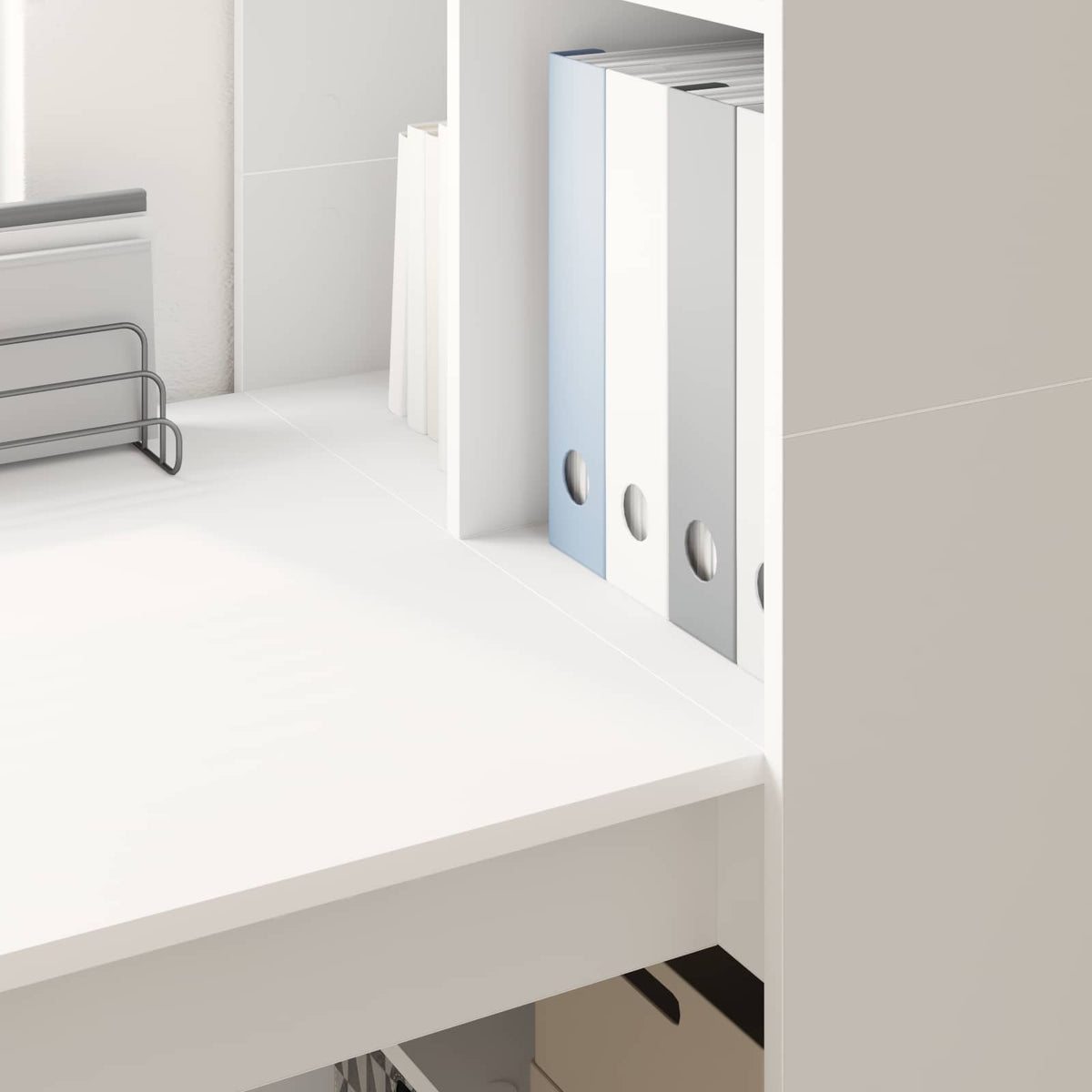 Stol s policom Bijelo 122 x 67 x 145 cm Konstruirano drvo