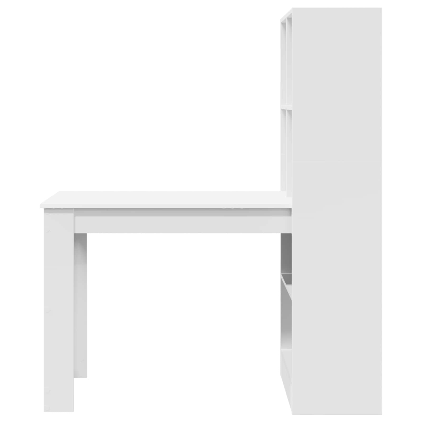 Stol s policom Bijelo 122 x 67 x 145 cm Konstruirano drvo