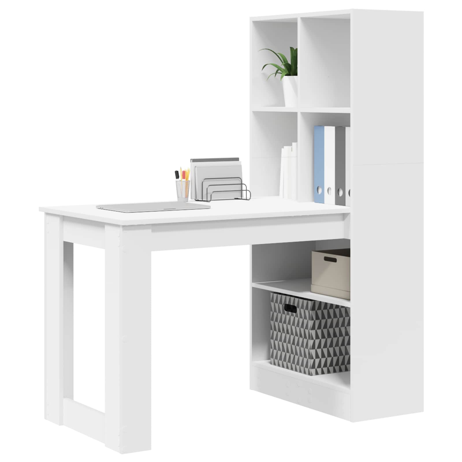 Stol s policom Bijelo 122 x 67 x 145 cm Konstruirano drvo