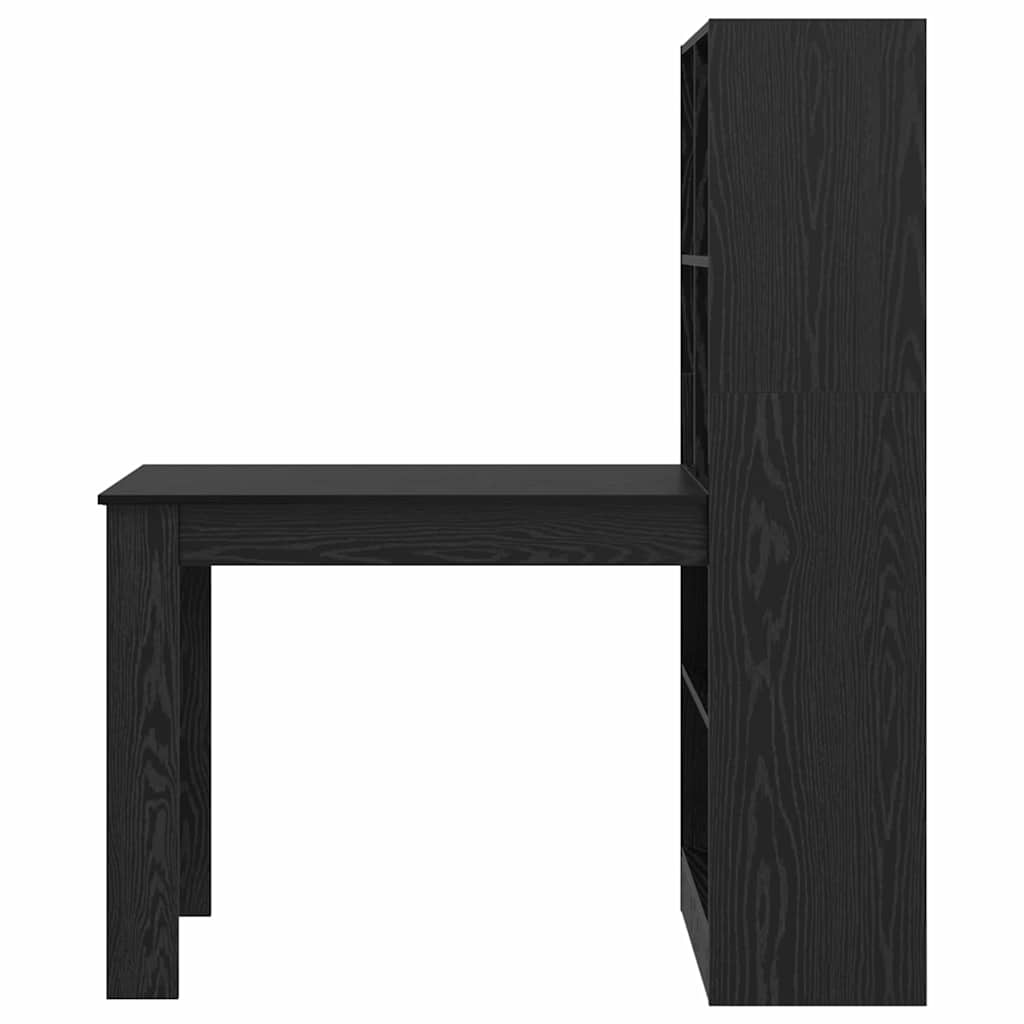Stol s policom Crni hrast 122 x 67 x 145 cm Konstruirano drvo