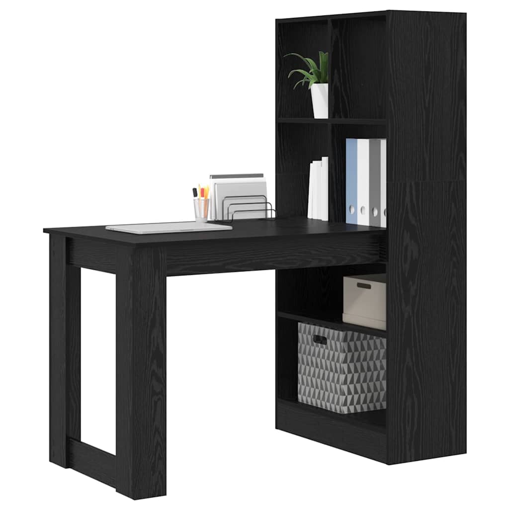 Stol s policom Crni hrast 122 x 67 x 145 cm Konstruirano drvo