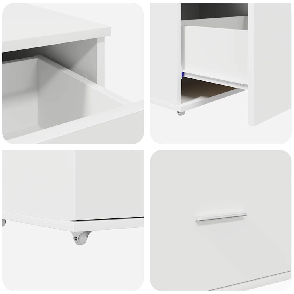 Stol s ladicama Bijelo 131,5 x 50 x 106,5 cm Konstruirano drvo