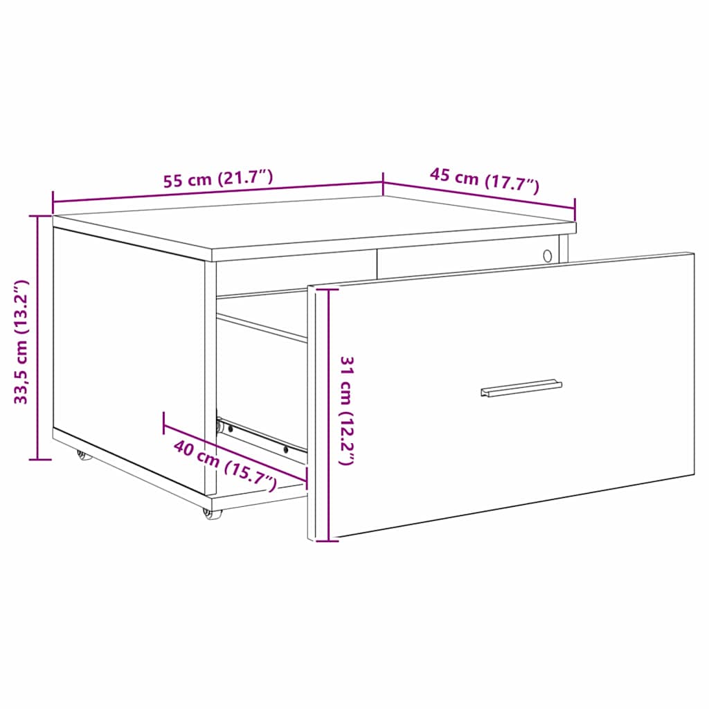 Stol Sonoma hrast 131,5 x 50 x 106,5 cm Konstruirano drvo