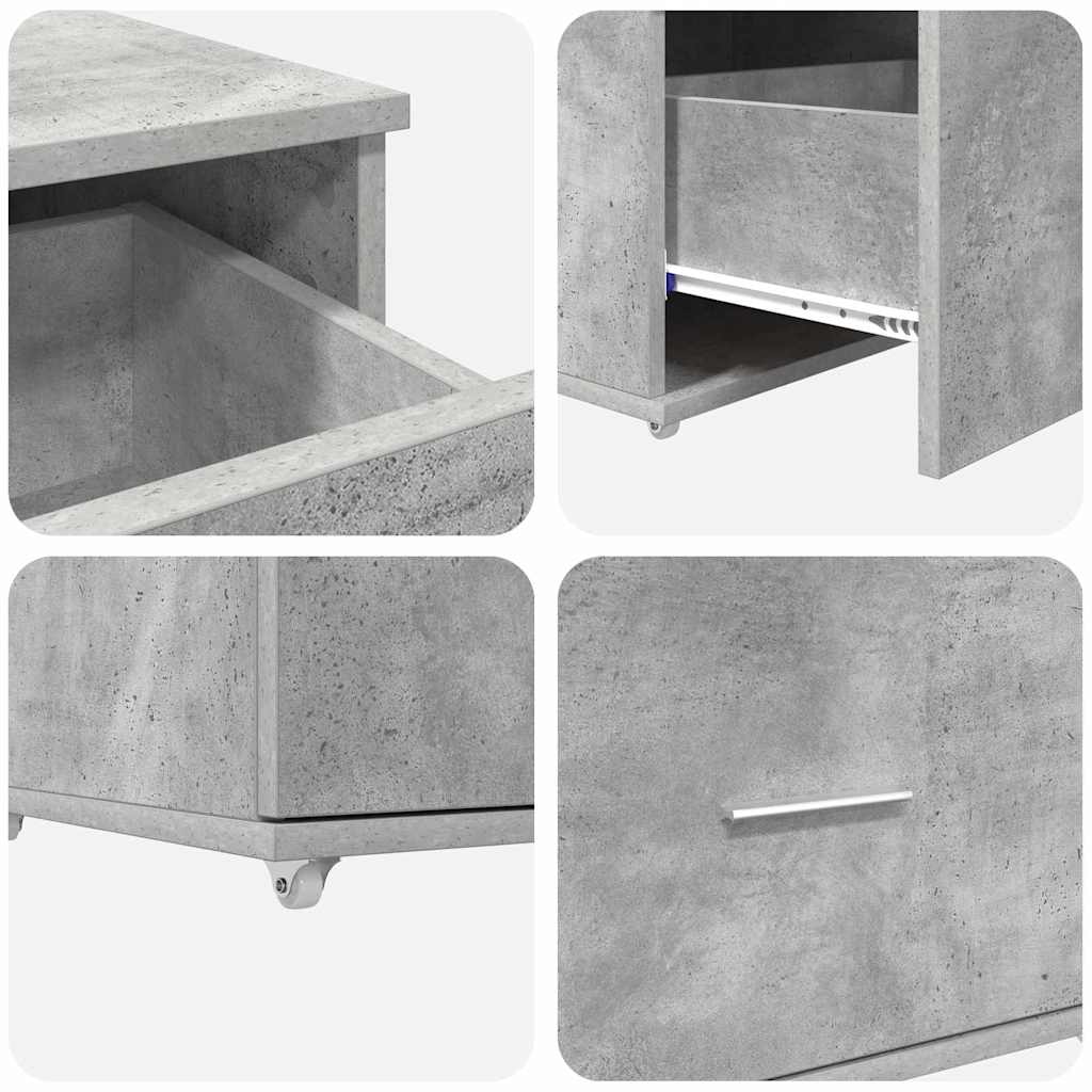 Stol Betonski sivi 131,5 x 50 x 106,5 cm Konstruirano drvo