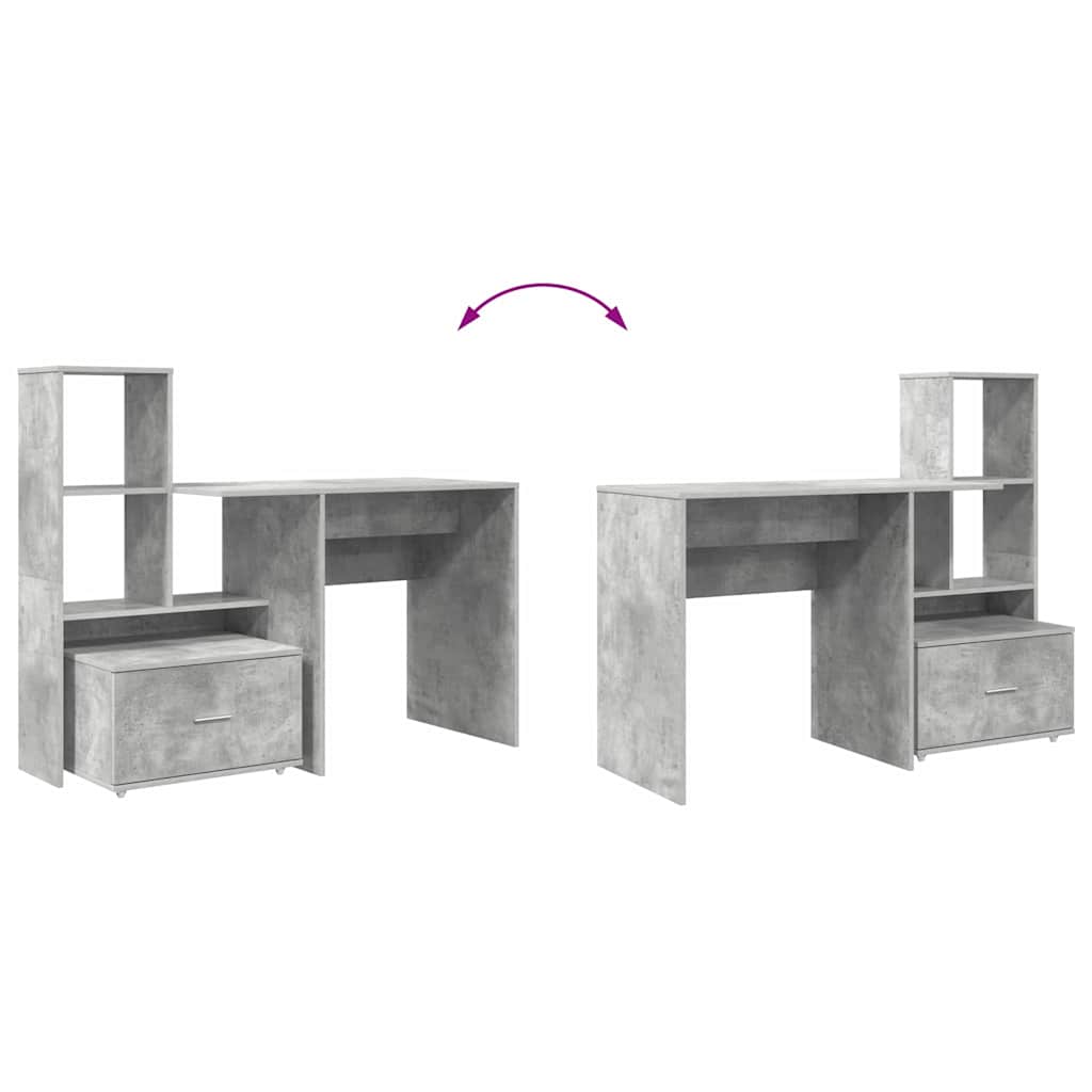 Stol Betonski sivi 131,5 x 50 x 106,5 cm Konstruirano drvo
