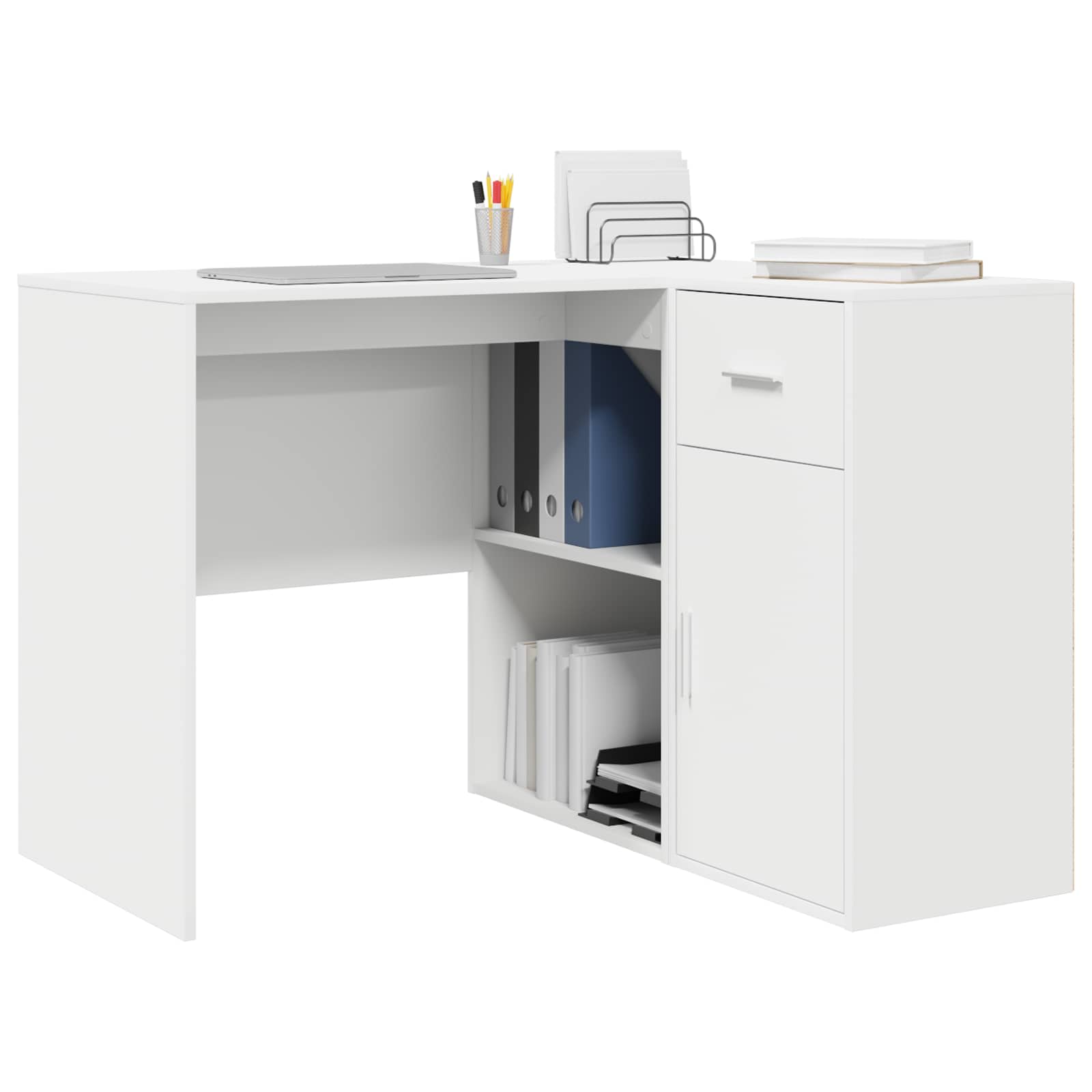 Kutni stol s ladicama Bijelo 102 x 88 x 75 cm