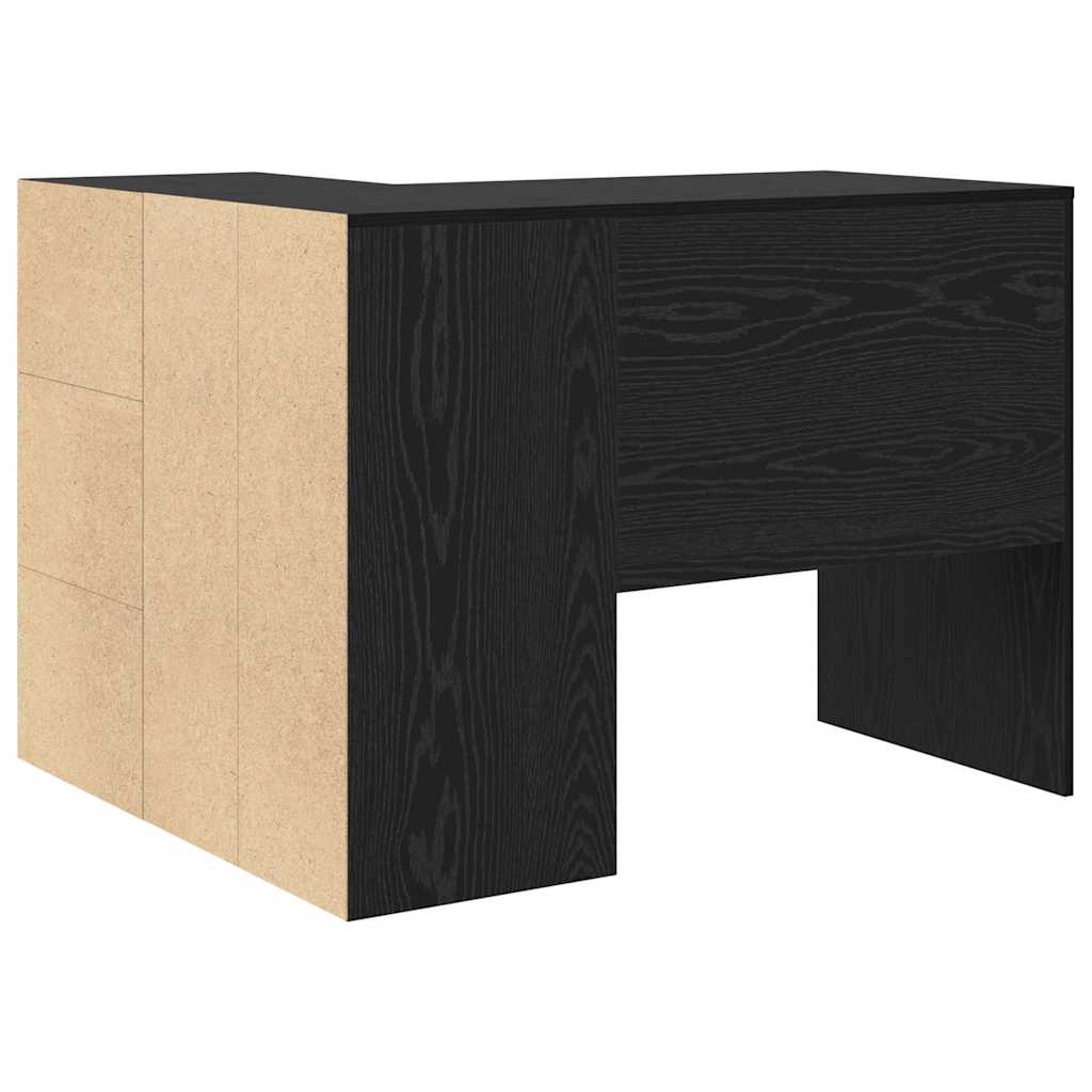 Kutni stol s ladicama Crni hrast 102 x 88 x 75 cm