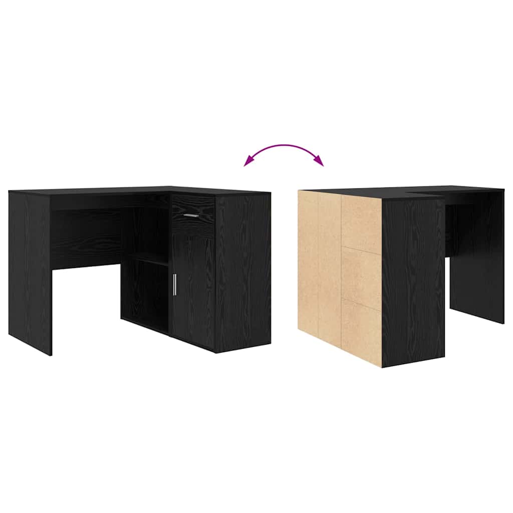 Kutni stol s ladicama Crni hrast 102 x 88 x 75 cm