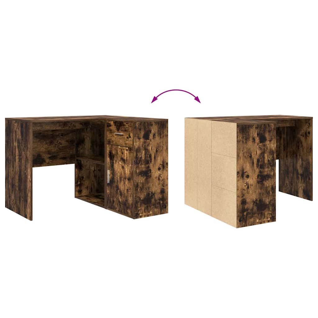Kutni stol s ladicama Dimljeni hrast 102 x 88 x 75 cm