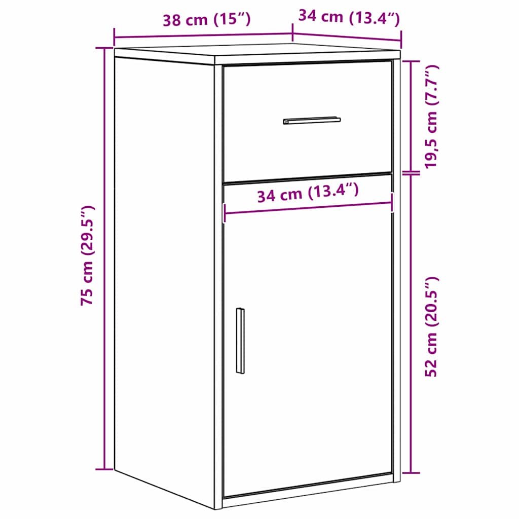 Kutni stol s ladicama Dimljeni hrast 102 x 88 x 75 cm