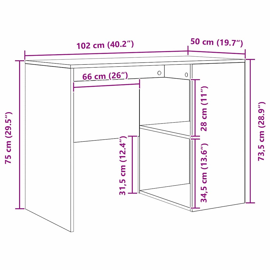 Kutni stol s ladicama Siva Sonoma 102 x 88 x 75 cm